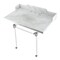 Kingston Brass 36 Carrara Marble Console Sink with Acrylic Legs, Marble WhitePolished Nickel LMS36MA6 - alternate 1